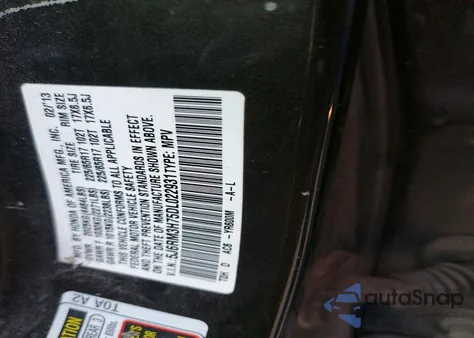 2013 Honda Cr-V Exl z USA, uszkodzony, nr VIN 5J6RM3H75DL022931